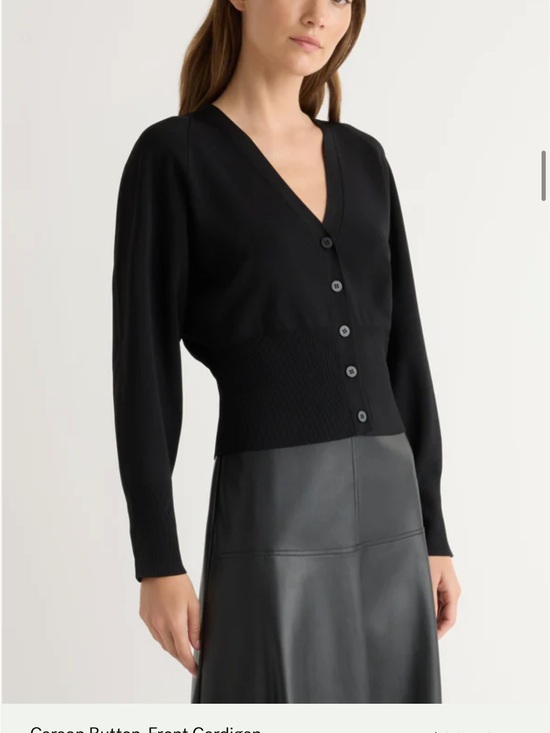 Modern Citizen Sweaters - Modern Citizen Black V-Neck Button-Front Cardigan